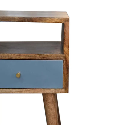 Mini Blue Hand Painted Bedside - Living with Luxury