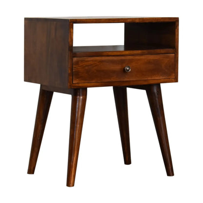 Modern Chestnut Solid Wood Bedside - Living with Luxury