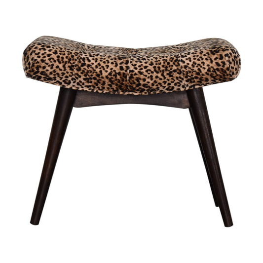 Leopard Print Curved Bench - Living with Luxury