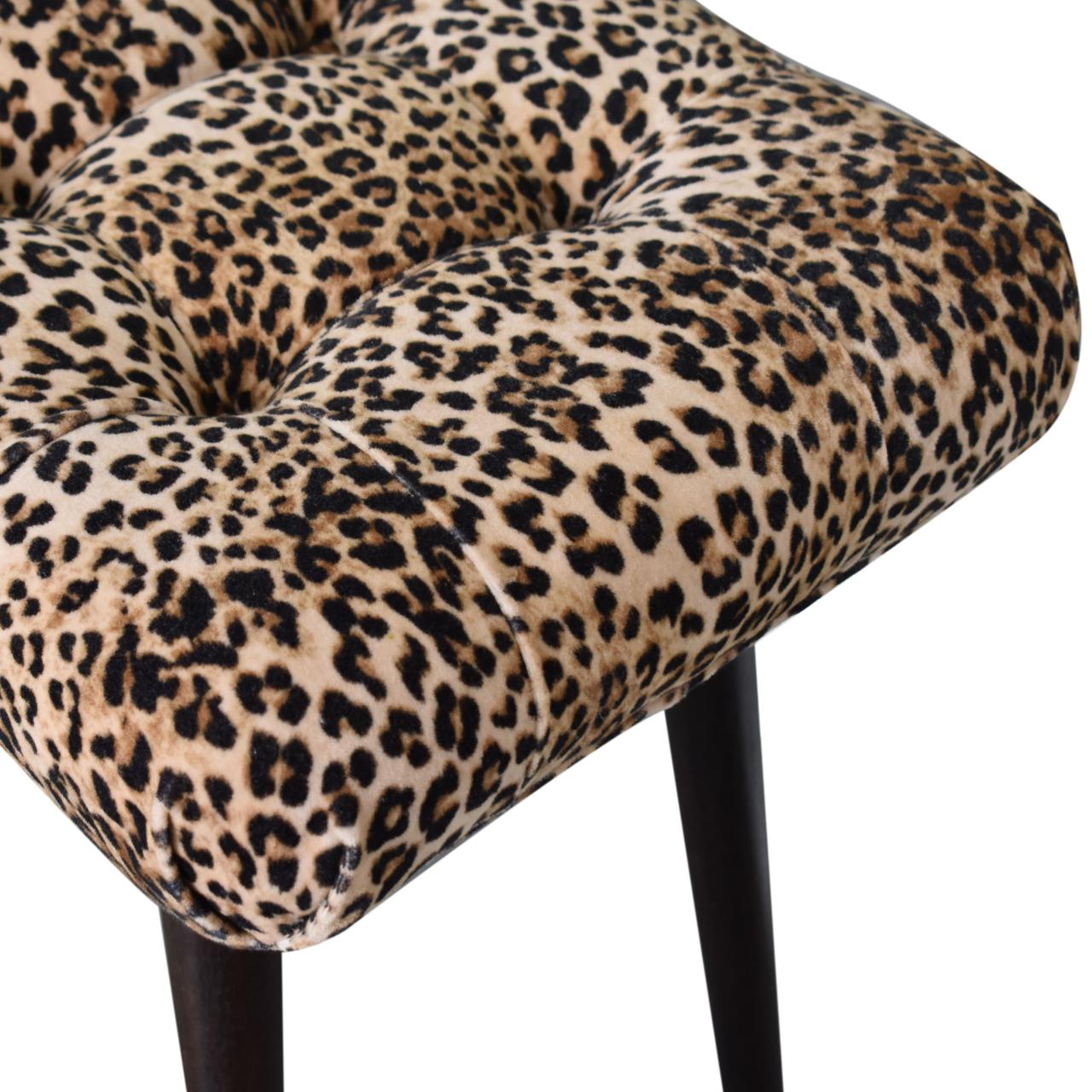 Leopard Print Curved Bench - Living with Luxury