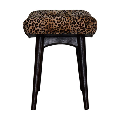 Leopard Print Curved Bench - Living with Luxury