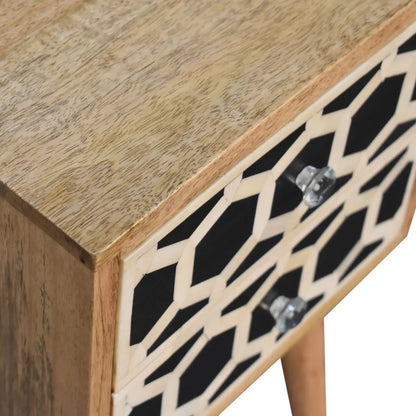 Mini Bone Inlay 2 Drawer Bedside - Living with Luxury