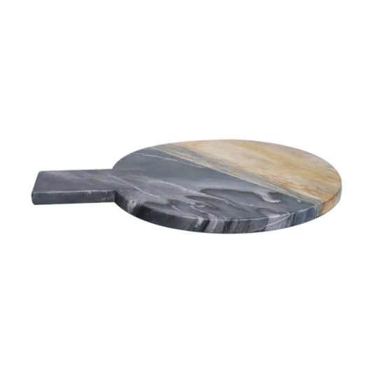 Black Marble, Terrazzo & Mango Wood Round Chopping Board - Living with Luxury