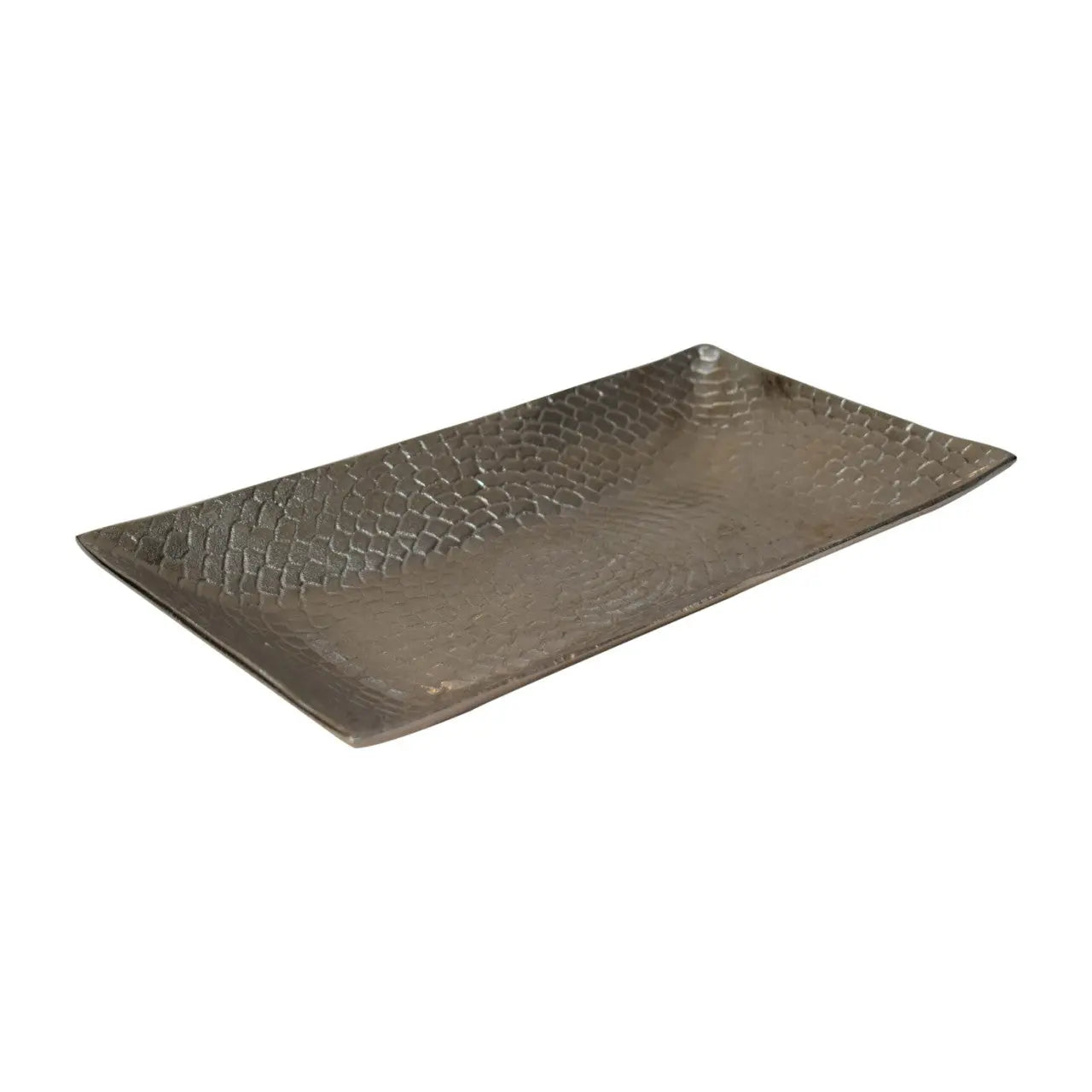 Battered Nickle Tray - Living with Luxury