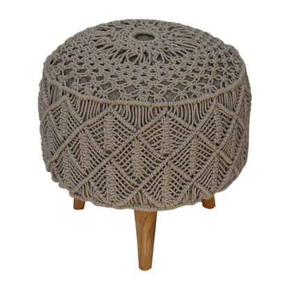 Crotchet Grey Footstool - Living with Luxury