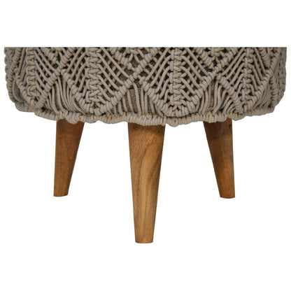 Crotchet Grey Footstool - Living with Luxury