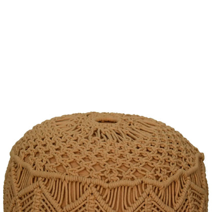 Crotchet Mustard Footstool - Living with Luxury