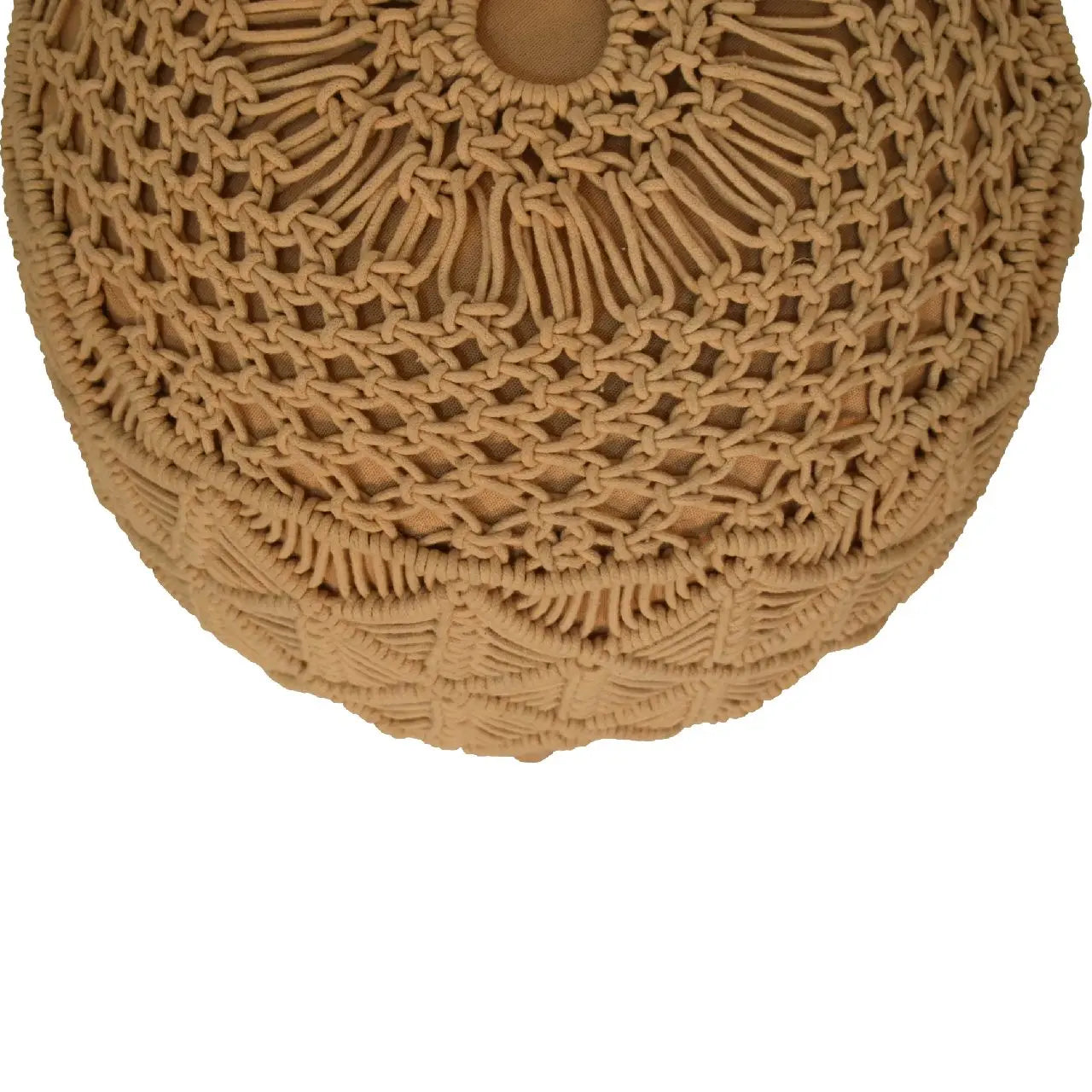 Crotchet Mustard Footstool - Living with Luxury