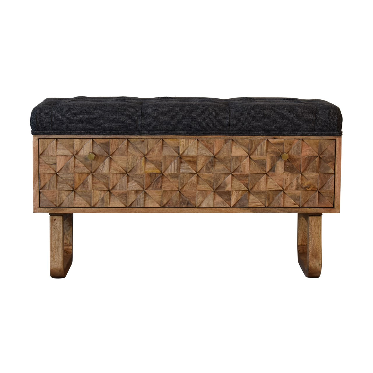 'U' Black Tweed Pineapple Bench Living with Luxury
