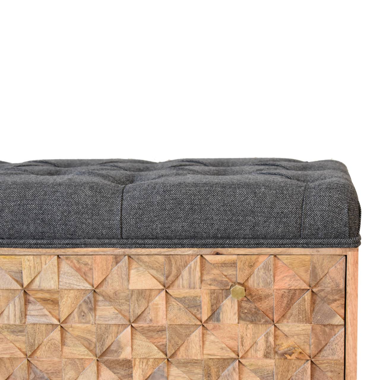 'U' Black Tweed Pineapple Bench Living with Luxury