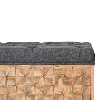 'U' Black Tweed Pineapple Bench Living with Luxury