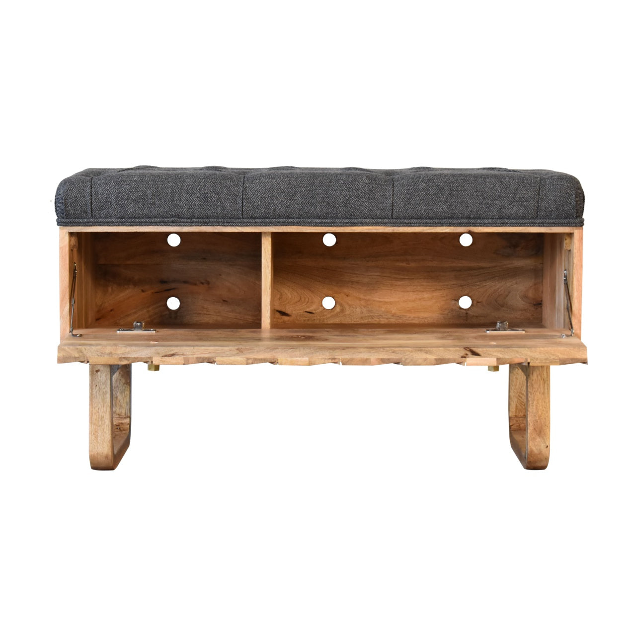 'U' Black Tweed Pineapple Bench Living with Luxury