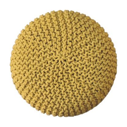 Keeva Mustard Round Footstool - Living with Luxury