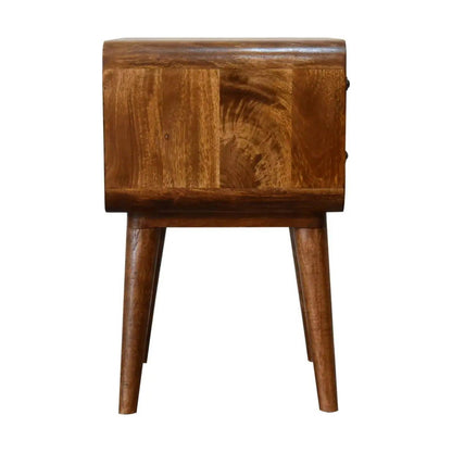 Curved Chestnut Bedside - Living with Luxury