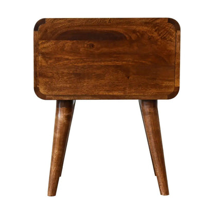 Curved Chestnut Bedside - Living with Luxury