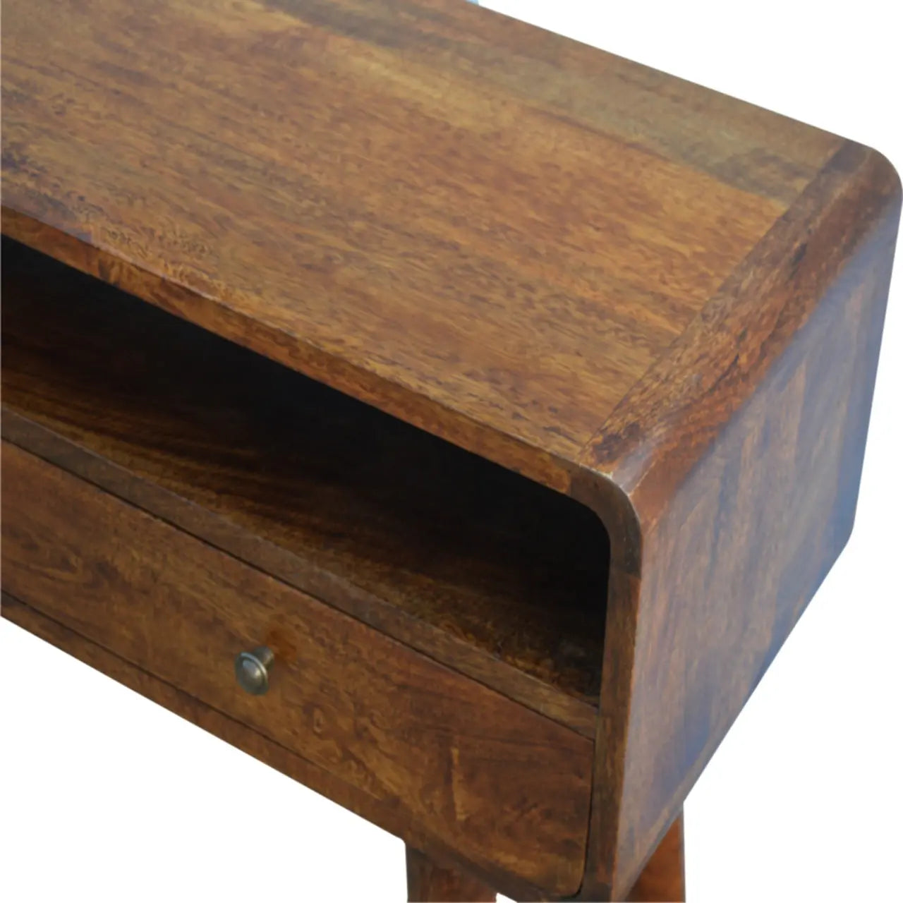Curved Chestnut Console Table - Living with Luxury