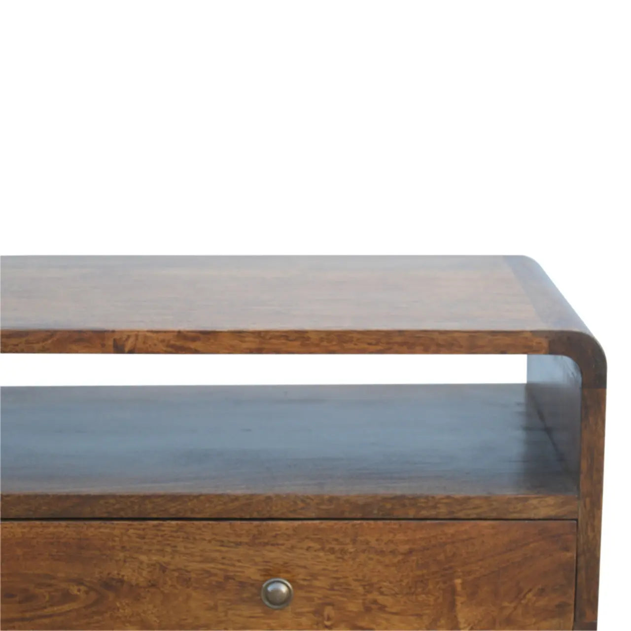Curved Chestnut Console Table - Living with Luxury