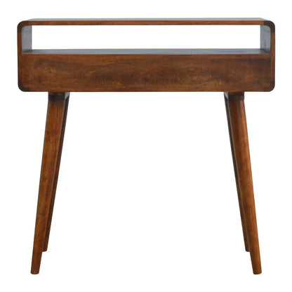 Curved Chestnut Console Table - Living with Luxury