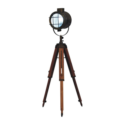 Caged Brass Spotlight Floor Lamp