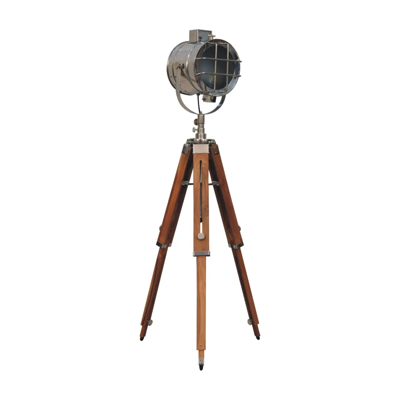 Caged Chrome Spotlight Floor Lamp - Living with Luxury