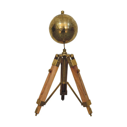 Brass Antique Tripod Globe - Living with Luxury