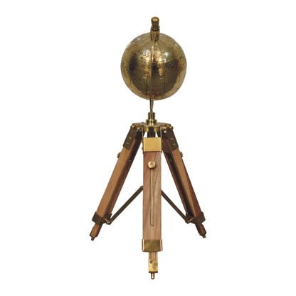 Brass Antique Tripod Globe - Living with Luxury