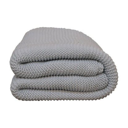 Double Blue Knit Throw - Living with Luxury