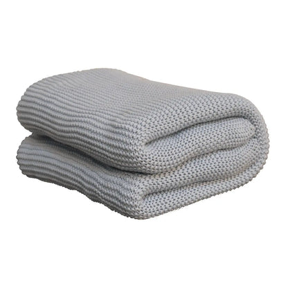 Double Blue Knit Throw - Living with Luxury