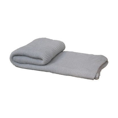 Double Blue Knit Throw - Living with Luxury