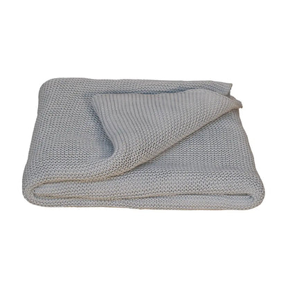 Double Blue Knit Throw - Living with Luxury