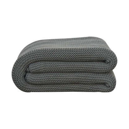 Double Olive Green Knit Throw - Living with Luxury