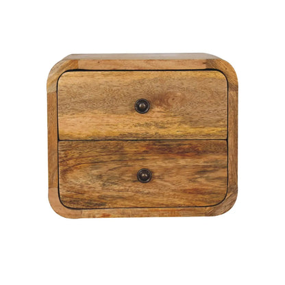 Mini Curve Oak-ish Floating Bedside - Living with Luxury