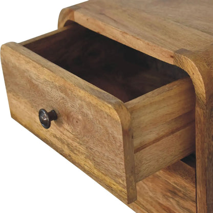 Mini Curve Oak-ish Floating Bedside - Living with Luxury