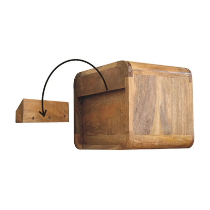 Mini Curve Oak-ish Floating Bedside - Living with Luxury