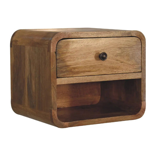 Mini Oak-ish Floating Open Bedside - Living with Luxury