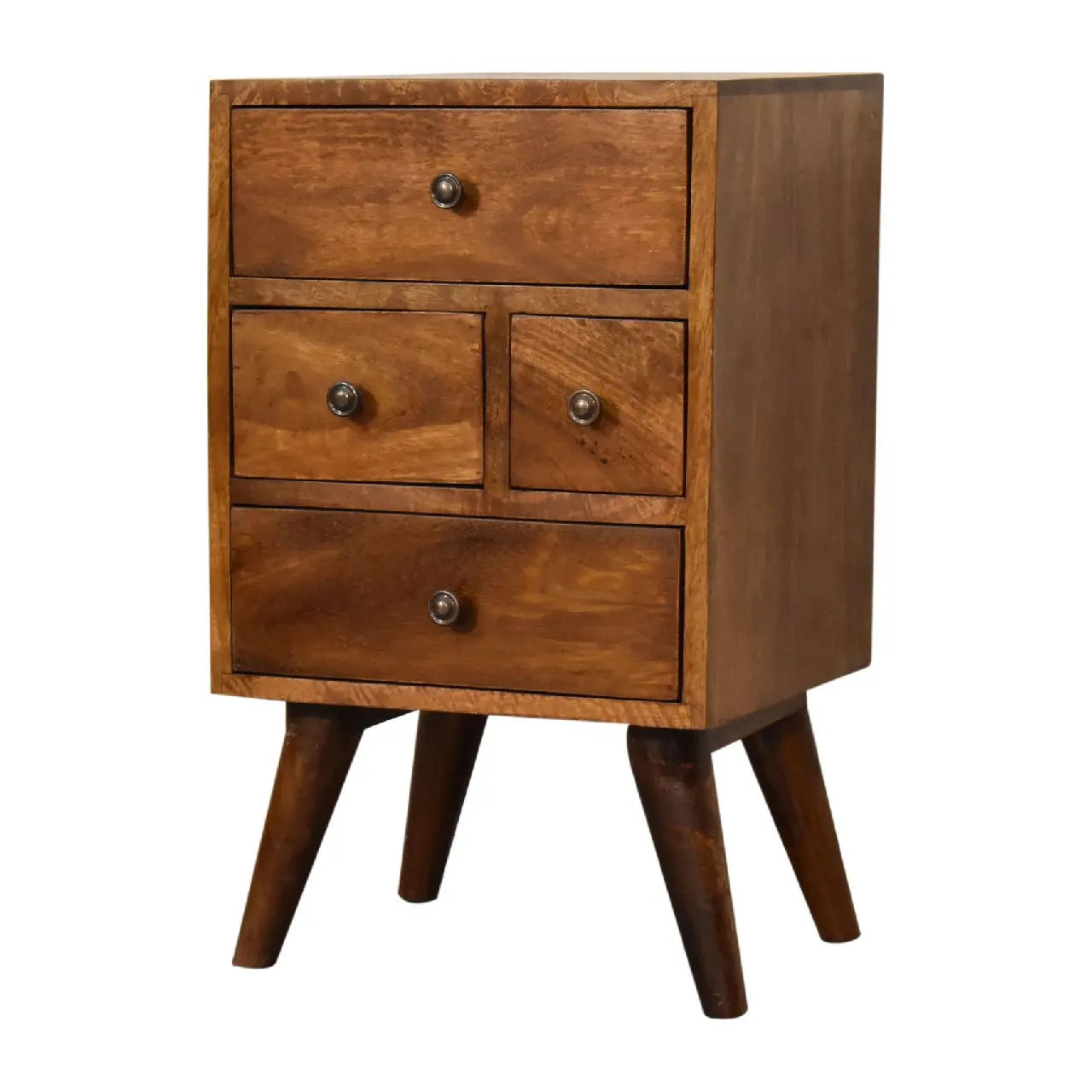 4 Drawer Multi Chestnut Bedside - Living with Luxury