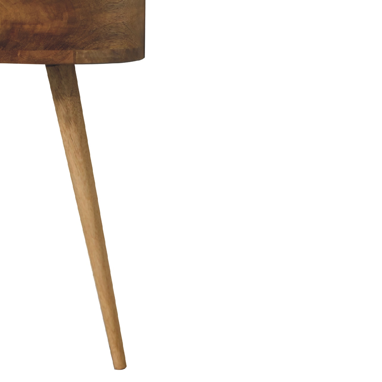 Mini Oak-ish Circular Shape Bedside - Living with Luxury