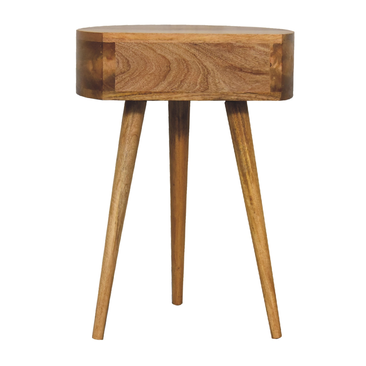 Mini Oak-ish Circular Shape Bedside - Living with Luxury