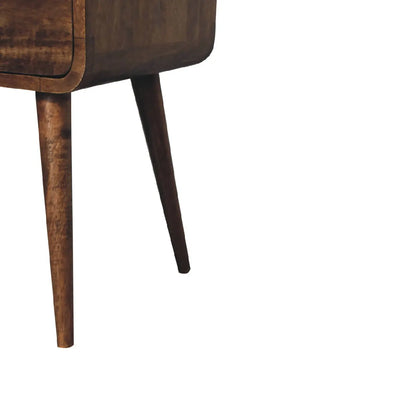 Mini Grey Wash Curve Open Bedside - Living with Luxury