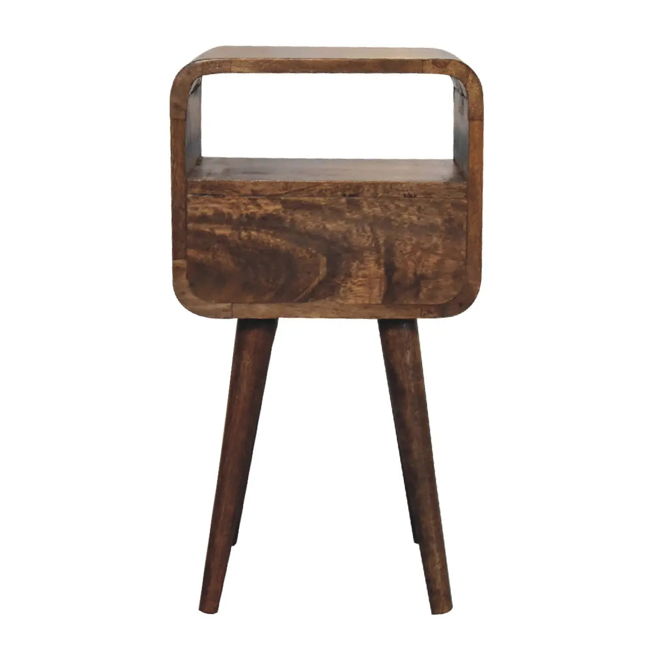 Mini Grey Wash Curve Open Bedside - Living with Luxury