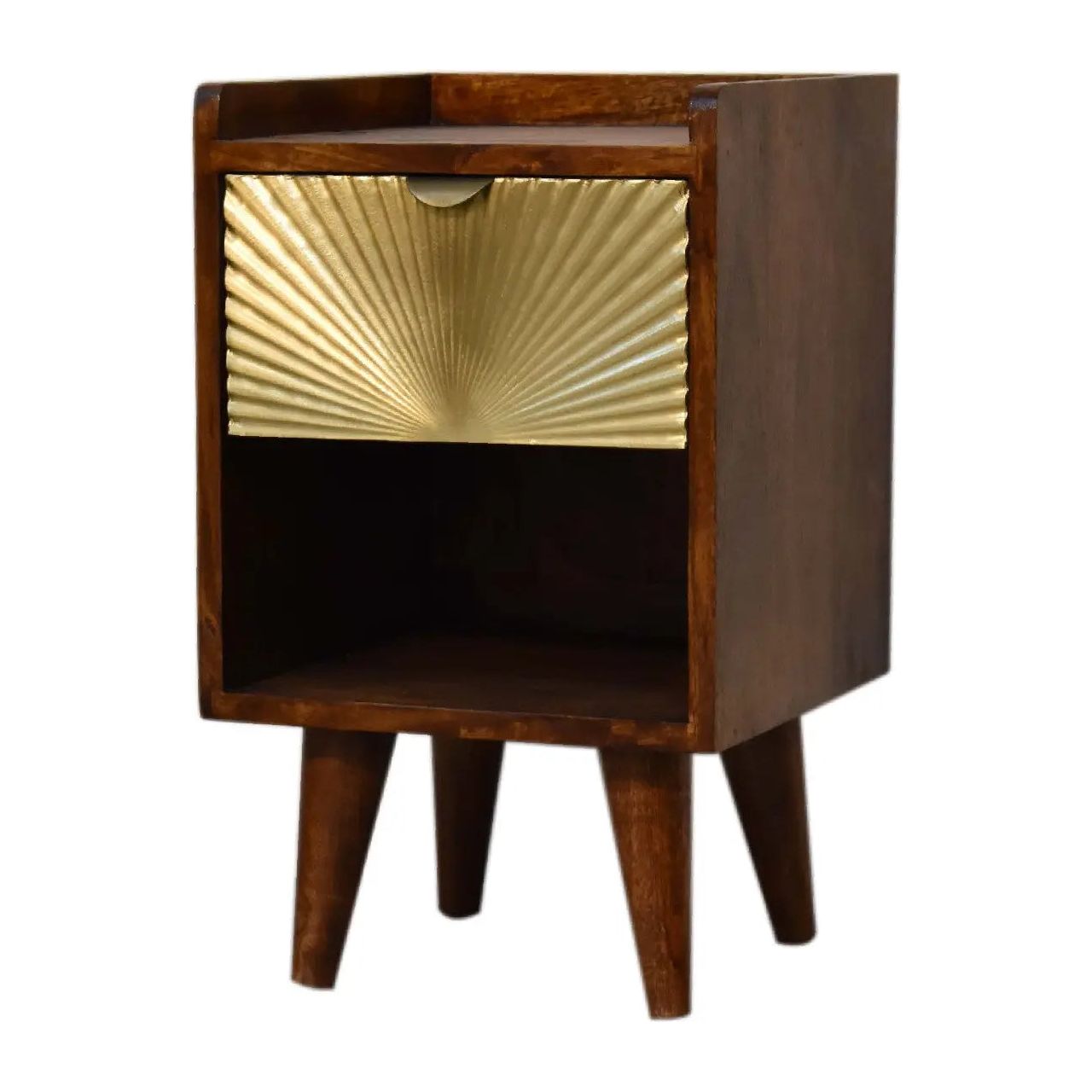 Mini Manila Gold 1 Drawer Bedside - Living with Luxury