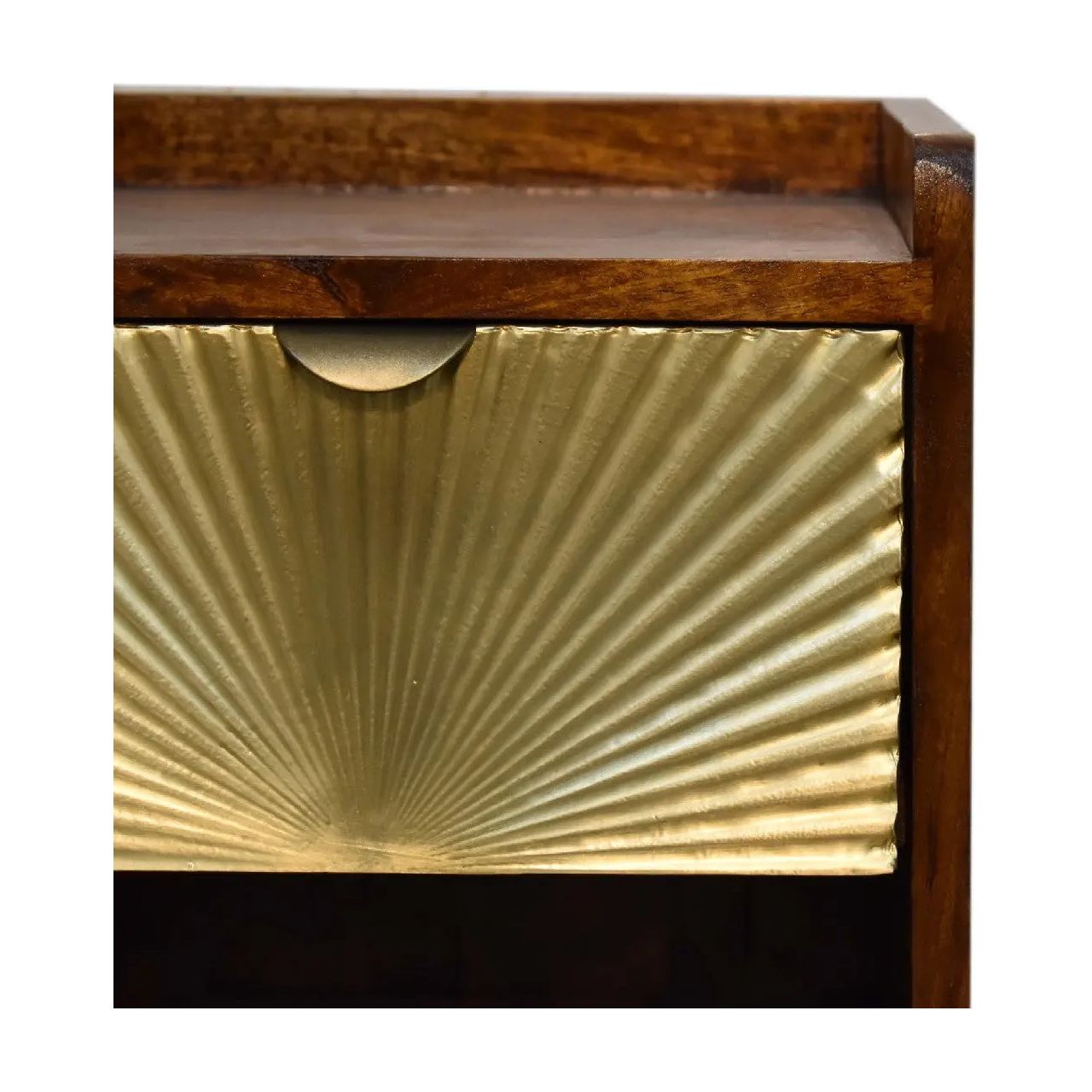 Mini Manila Gold 1 Drawer Bedside - Living with Luxury