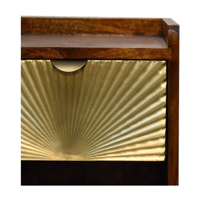 Mini Manila Gold 1 Drawer Bedside - Living with Luxury