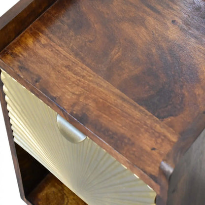 Mini Manila Gold 1 Drawer Bedside - Living with Luxury