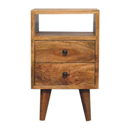 Mini Oak-ish Classic Open Bedside - Living with Luxury