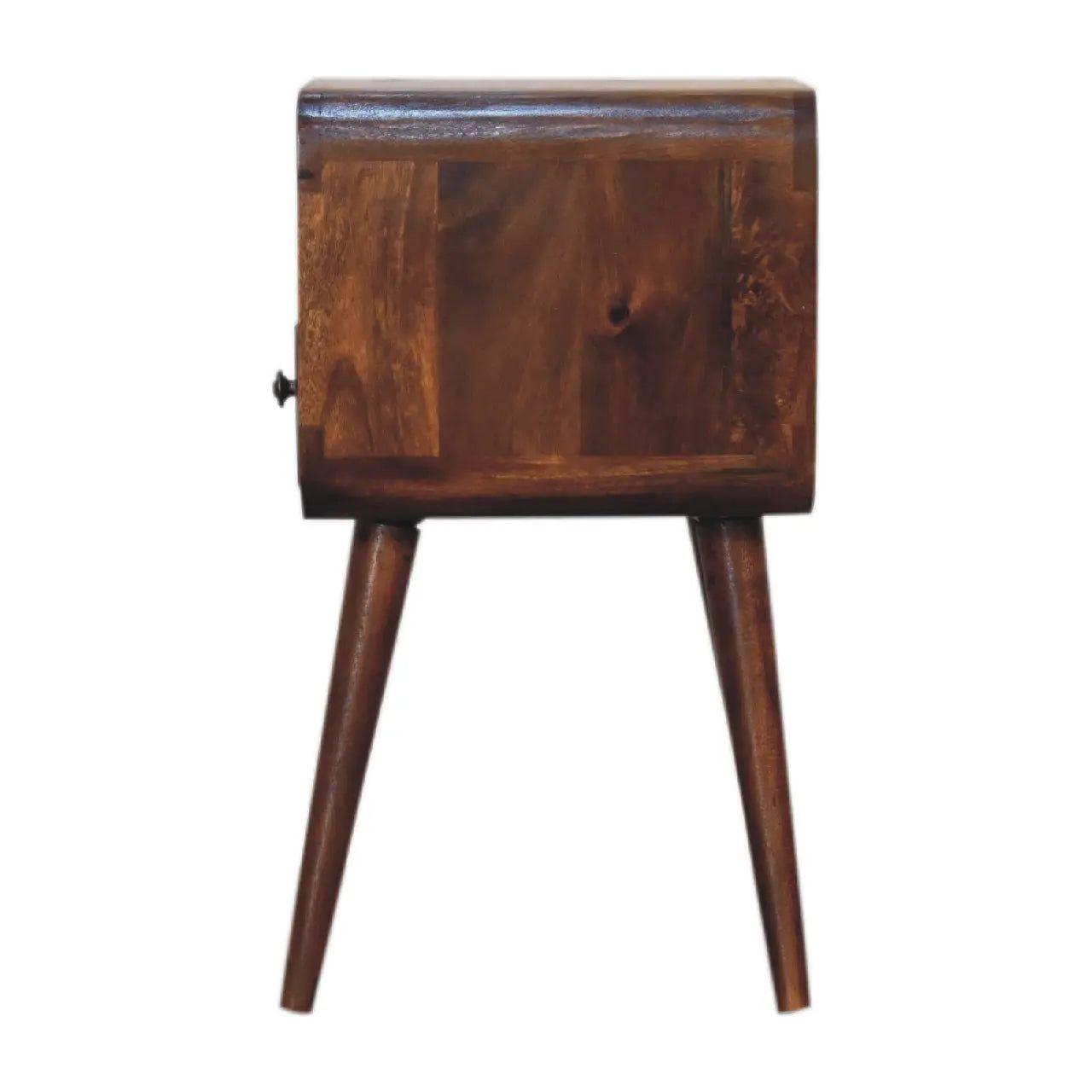 Mini Chestnut Curve Open Bedside - Living with Luxury
