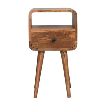 Mini Oakish Curve Open Bedside - Living with Luxury