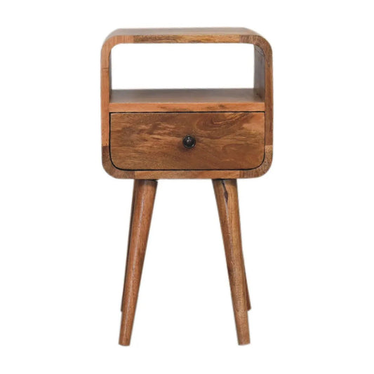 Mini Oakish Curve Open Bedside - Living with Luxury