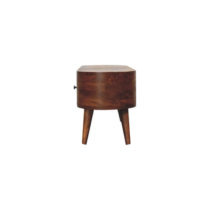 Chestnut Round Open Media Unit - Living with Luxury