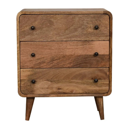 Mini Curved Oak-ish Chest - Living with Luxury